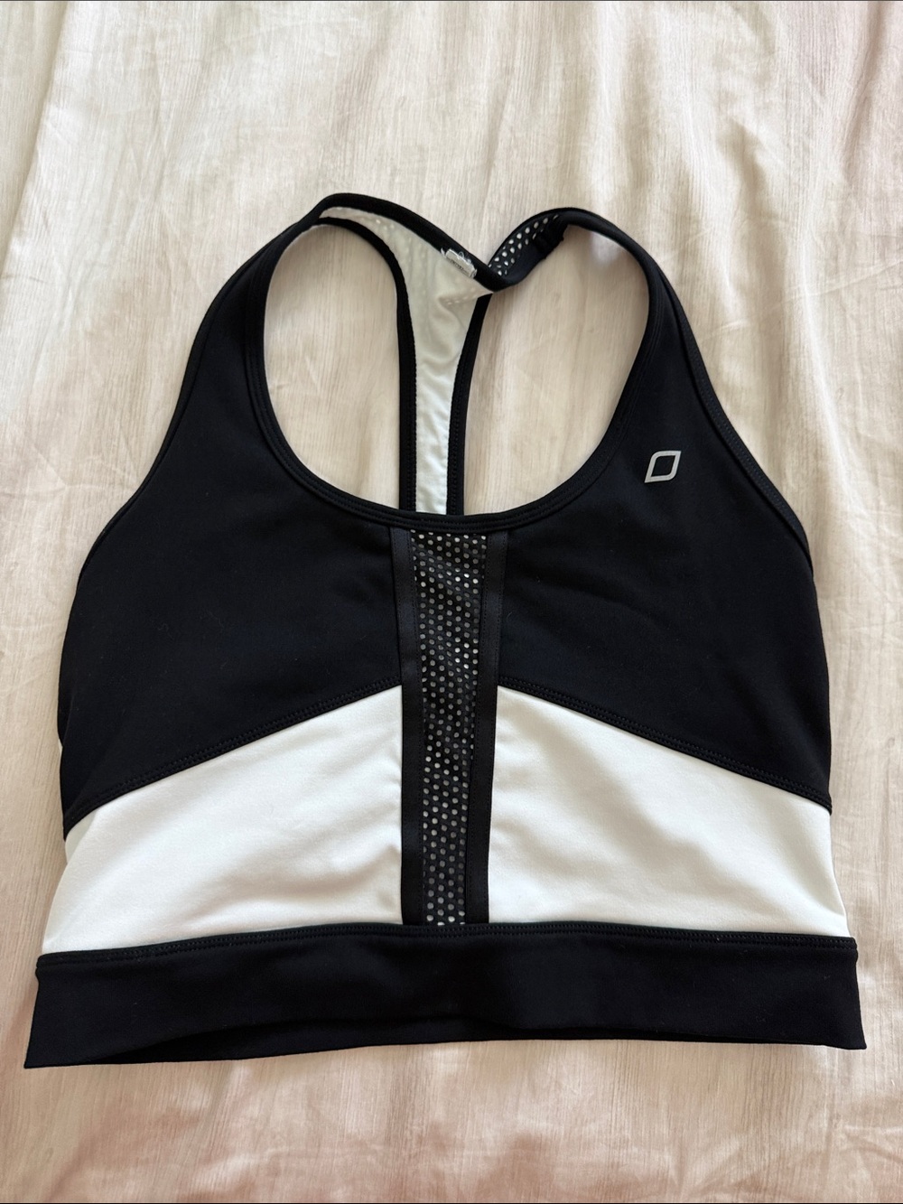 Lorna Jane Black and White Racerback Sports Bra